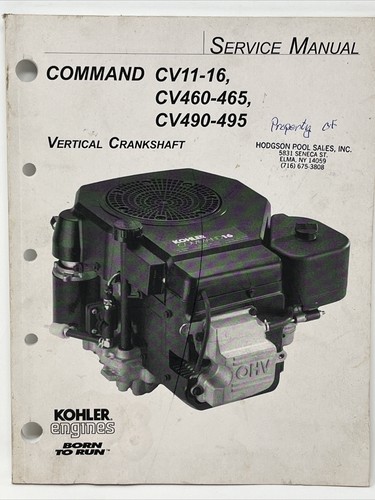 Kohler Command CV11-16 CV460-465 CV490-495 Service Manual TP-2339-D Engines