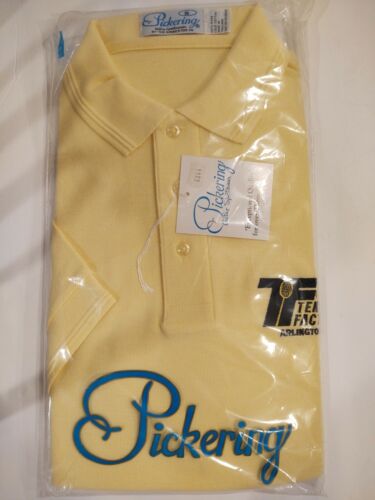 pickering Tennis Polo Shirt active sportswear NWT Tennis Factory logo Yellow - Picture 1 of 5