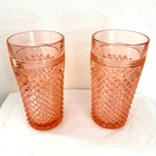 2 Anchor Hocking Miss America Pink Depression Glass 14 Oz Ice Tea Glasses Cups