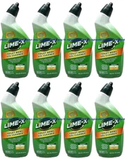 ( 8 ) Lime-x Liquid Toilet Bowl Gel Cleaner, Removes Lime Calcium Rust 16 oz Ea