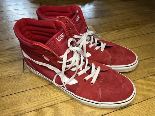 Vans Filmore Hi Scamosciato Tela ROSSO Peperoncino Pattinatore VN0A5KXTCPE Uomo Taglia 12