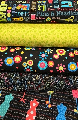 4,5 Meter Benartex Nähen 2 Konvolut 100% Premium Quilten und Patchwork Baumwolle 
