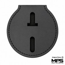 Perfect Fit Universal Round Leather Badge Holder with Belt Clip – Made in USA