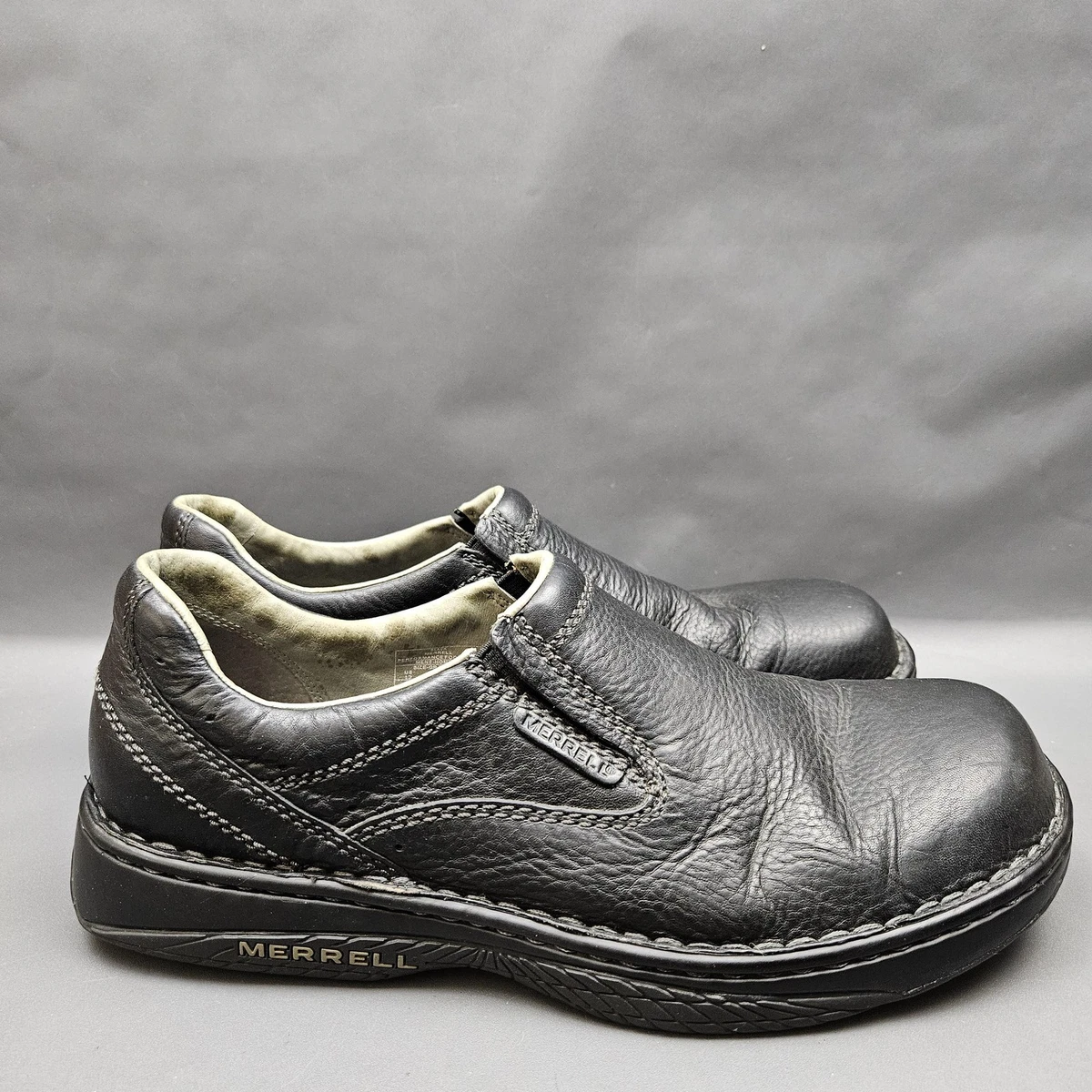 Merrell Shoes Mens Slip On World Vue Moc Black Nubuck Leather Performance 12 Merrell Casual Loafers & Slip-On for Men for sale | eBay main image 4