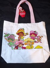 Strawberry Shortcake Canvas Tote Bag Pink Handles Retro Characters New With Tag