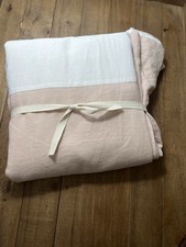 Pottery Barn Kids European Linen Crib Skirt Blush