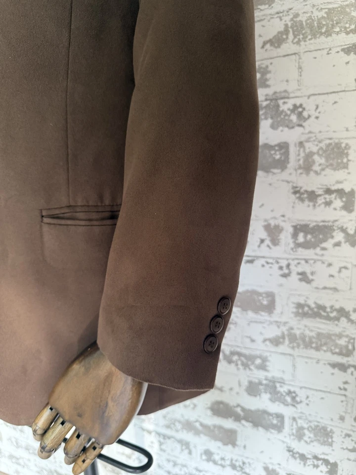 Blazer Jeffrey Banks Para Hombres Pequeño 38 Marrón SupraGamuza Poliéster Abrigo Deportivo Chaqueta Foto 3 de 4