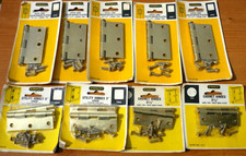 (LOT of 9) Vintage Stanley Brass Plated Door Hinges 2" + 2-1/2" + 3" Made in USA