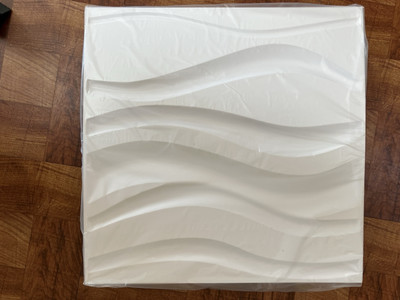 Art3d Plastic 3D Wall Panel PVC Wave Wall Design, White, 19.7'' x 19.7'' (12-Pack)