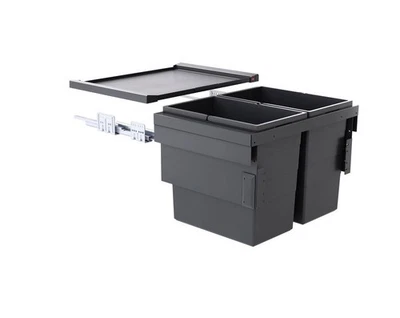 Hailo Abfallsammler 3608621 Unterschrank Auszug Cargo Synchro 56L dunkelgrau - Bild 1 von 4