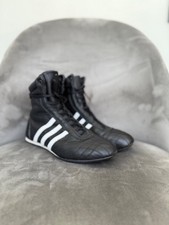 Adidas Prajna 05/03 00s stivali da boxe wrestling vintage in pelle neri taglia US 6 1