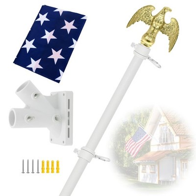Flag Pole for Outside House, 6 FT Flag Pole Kit for Outdoor with Holder, 3x5 ...