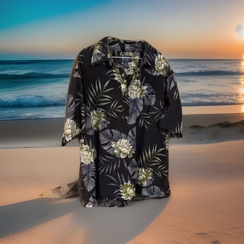 Men’s Ono & Company XXL Reverse Print Pullover Hawaiian Style Shirt 