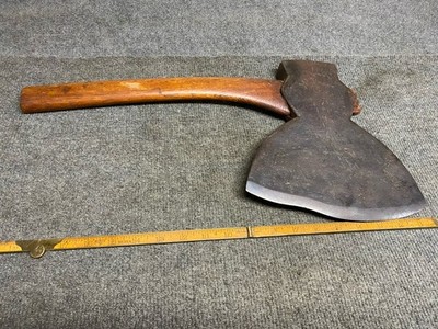 Antique Broad Hewing Axe G. Barnard 1800 s Hand Forged 8 Lbs. 6 Oz. USA 
