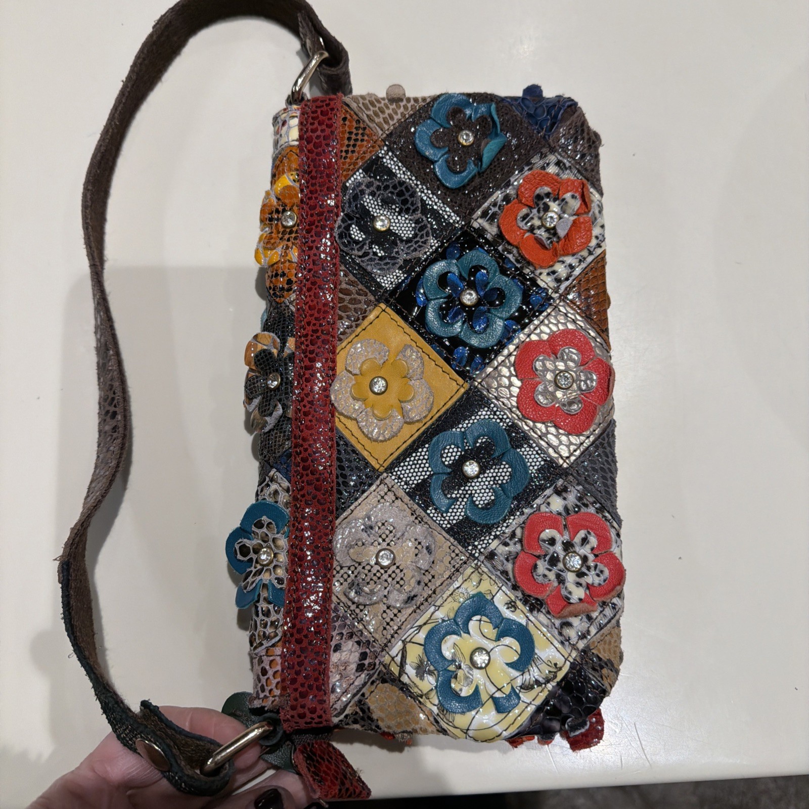 Bohemian Boho Style Patchwork Leather Shoulder Bag - image 5