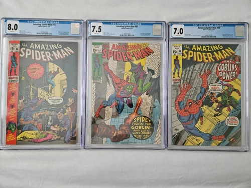 AMAZING SPIDER-MAN 96 97 98 CGC 8.0 7.5 7.0 ALL WHITE PGS 1971 DRUG ISSUES