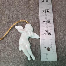 Charming 2.5" Ceramic Angel Cherub Christmas Ornament