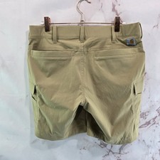 Carhartt Shorts Womens 2 Brown Straight Fit Stretch Force Madden Cargo Khaki