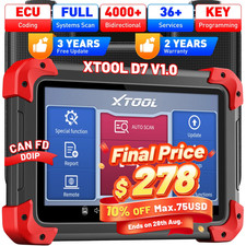 Xtool D7 Car Bidirectional Scanner Full System Diagnostic Coding Key Programmer