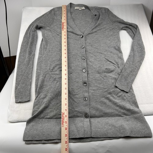 Ann Taylor LOFT Women’s S Gray Button-Up Cardigan Sweater Tunic Long Sleeve - Picture 4 of 9