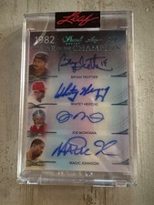 Joe Montana, Magic Johnson Leaf Auto, Bryan Trottier, W Herzog 5/5