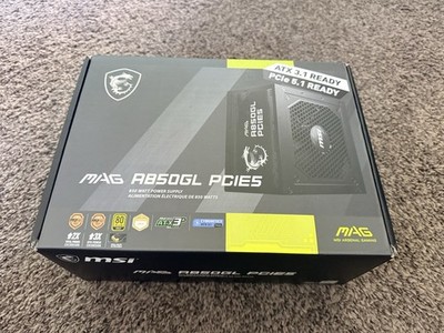 MSI MAG A850GL PCIE5 850W ATX 3.1 Power Supply PCIe 5.1 80 Plus Gold Black