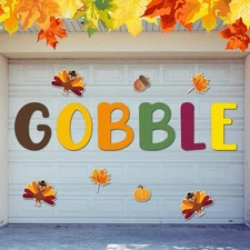 13 Pcs Gobble Thanksgiving Garage Door Decorations Fall Turkey Garage Door Ma...