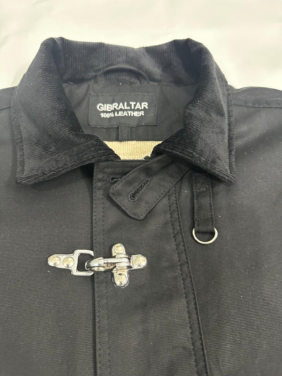 Vintage 1990s Reversible Black Fireman Cotton Clasp Jacket, Heavy