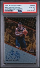 1999 BOWMAN'S BEST CERT AUTO #BBA4 ANTONIO MCDYESS PSA 10 AUTO
