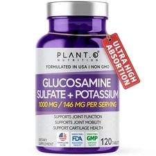 PLANT.O NUTRITION Glucosamine Sulfate with Potassium | Strong Joint Support S...
