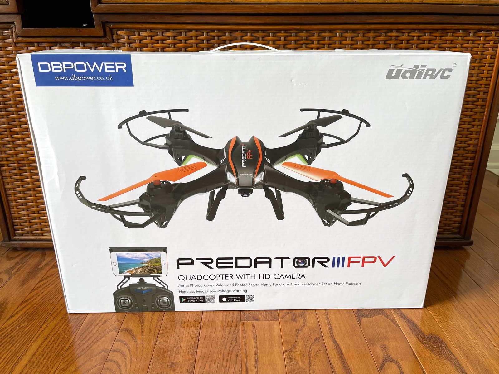 DBPower UDI RC Predator III FPV Quadcopter Drone 720p HD Cam