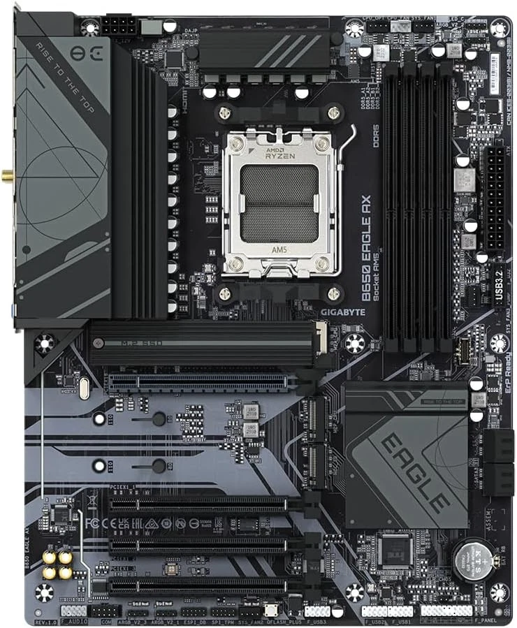 GIGABYTE B650 Eagle AX Mainboard Sockel AM5 Ryzen 7000/8000/9000 ATX DDR5 WiFi 6 - Bild 2 von 4