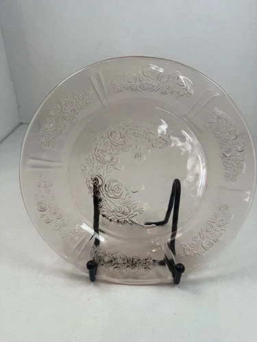 Federal Sharon Cabbage Rose Pink 7 1/4” Salad Plate Depression Glass