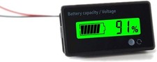 12V 24V 36V 48V 72V Battery Meter, Battery Capacity Voltage Monitor Gauge Green
