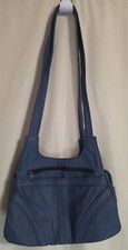 Vintage Genuine Leather Patchwork Style Shoulder Bag With Multiple Zip Pockets