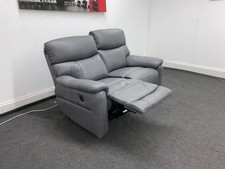Special Offer! DFS Charcoal Grey Milano Leather Reclining 2 Seater Sofa With