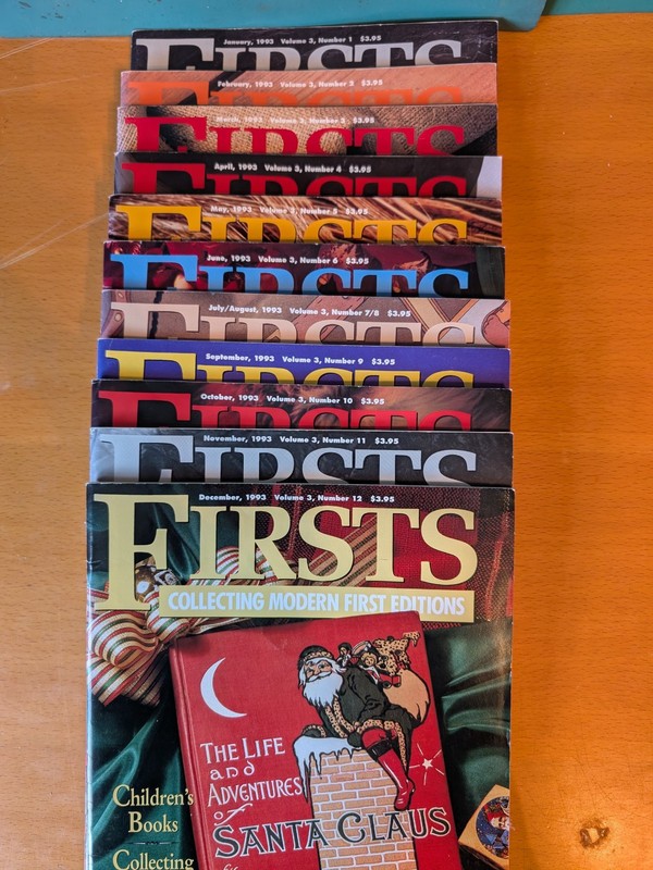 FIRSTS BOOK COLLECTORS MAGAZINE 1993 SET Updike HEMMINGWAY Chandler CAPOTE Baum