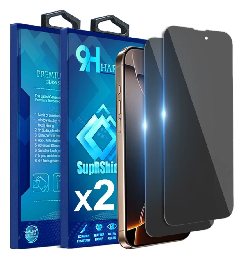 2X Tempered Glass Screen Protector For iPhone 17e 16e 18 15 14 13 12 11 Pro Max