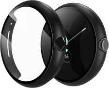 2-Pack Hard Case for Google Pixel Watch 2 41mm with Screen Protector, Black