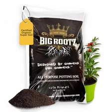 Big Rootz Organic Soil 1.5 cu ft(36 lb) – CDFA Certified All-Purpose Potting Mix