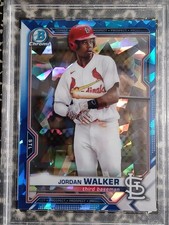 🏆Jordan Walker RC PSA 9🏆2021 Bowman Chrome Prospect SAPPHIRE Refractor INVEST