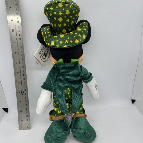 Disney Irish Leprechaun Mickey Mouse St. Patrick’s Day Kiss Lucky Shamrock Plush - Picture 7 of 11