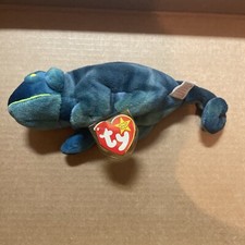 TY Beanie Baby - RAINBOW the Chameleon (dark blue) (9 inch)