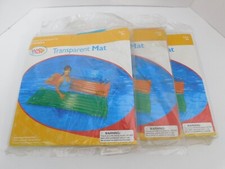 3 - Sand And Sun Transparent Mat 72"X27" Brand New 2 Blue  1 Orange Vintage