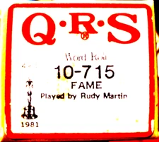 QRS Word Roll Irene Cara FAME Movie Theme Song Martin 10-715 Player Piano Roll