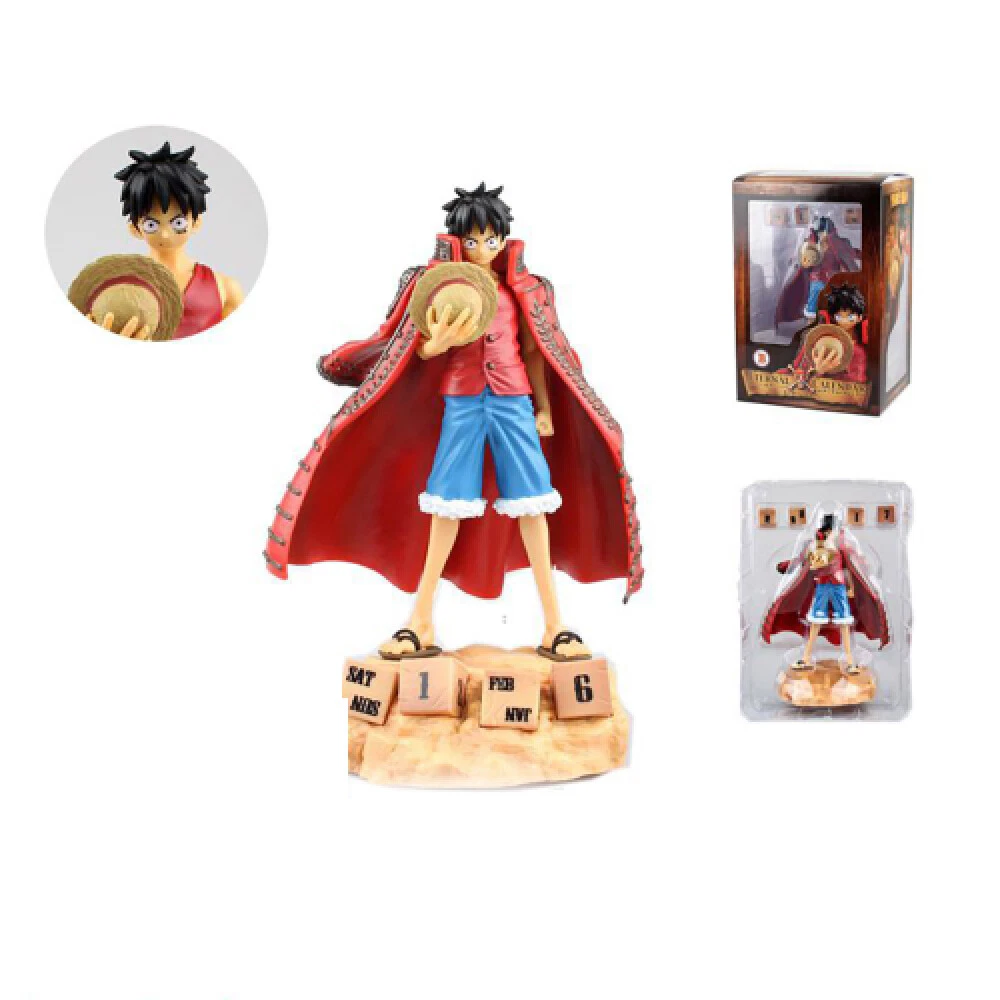 Anime One Piece Monkey D Luffy Perpetual Calendar PVC Figure Statue NEW In BOX