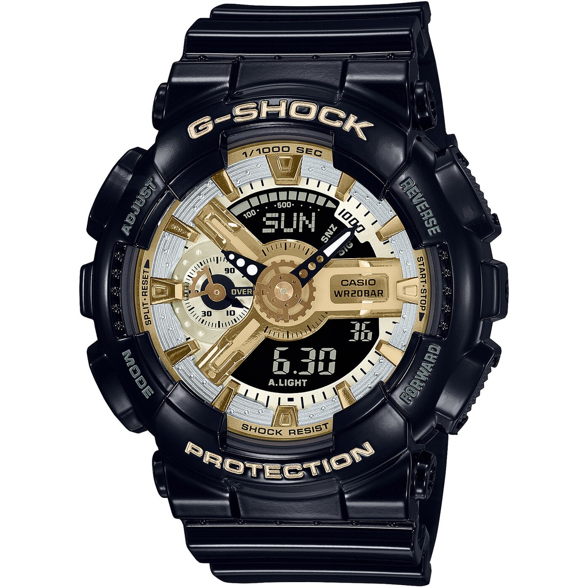 CASIO G-SHOCK GMA-S110GB-1AJF MID Size Silver x Gold Dial Black
