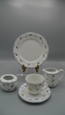 Tchibo Form Marienbad Ingres weiss Streublumen Obst bunt Rand blau Teile z. Wahl