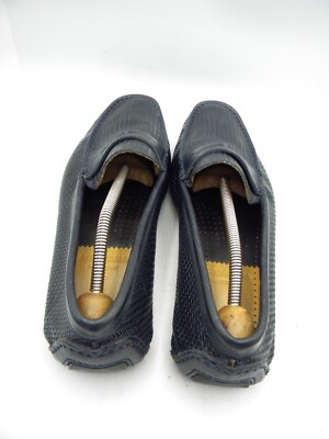 AQUATALIA Bruce Navy Black Woven Leather Slip-On Driving  display picture 3