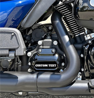 Custom Text Black Background M8 Transmission Cover Insert. Harley Davidson M8